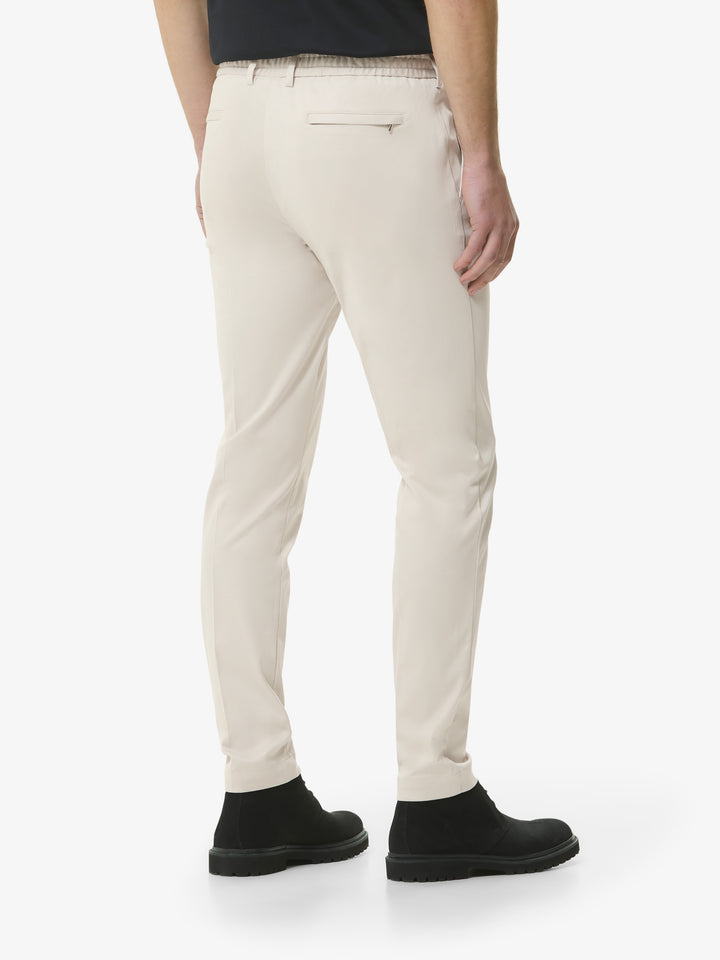 VALENZA - SUPIMA TAPERED TROUSER - PEARL GREY