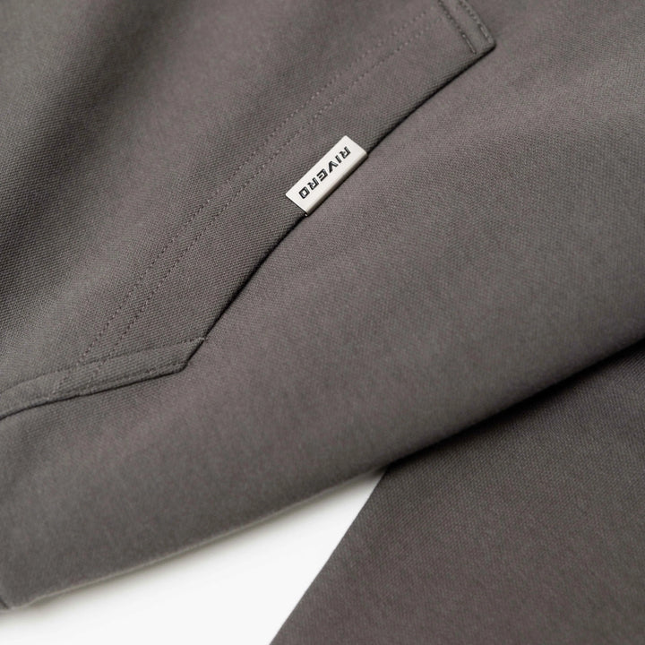 RIVERO - ATELIER DOUBLE LAYERED ZIP HOODIE GREY