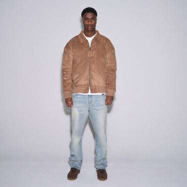 RIVERO - REGULAR PLAIN MIST BLUE EMBOSSED DENIM JEANS