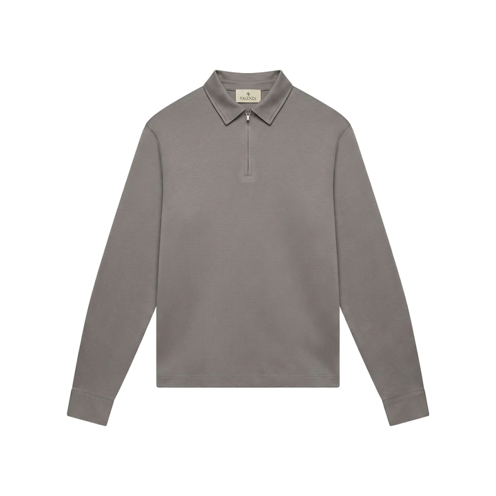 VALENZA - SUPIMA POLO MET RITSSLUITING - MOUNTAIN MIST