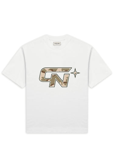 CHIQUE NOIR - CN CAMO TEE - COCONUT MILK