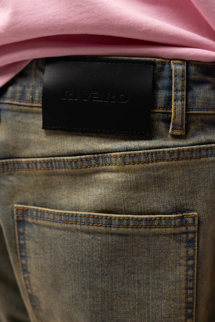 RIVERO - BAGGY HEAVY WASHED CARGO DENIM JEANS