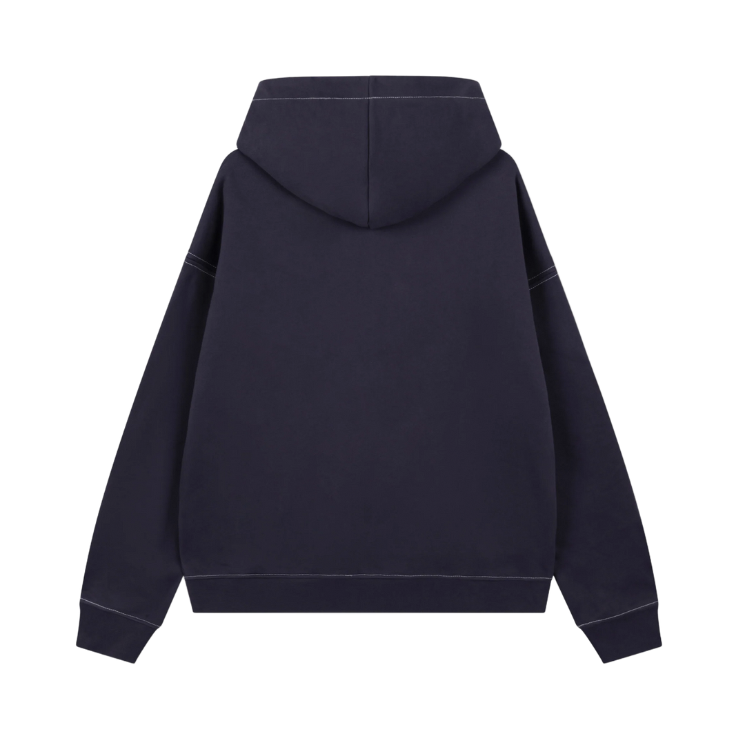 RIVERO - SEAMS ZIP HOODIE - NAVY