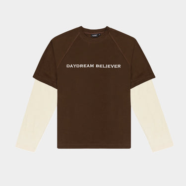 RIVERO - DAYDREAM DOUBLE LAYERED TEE - BROWN/SAND
