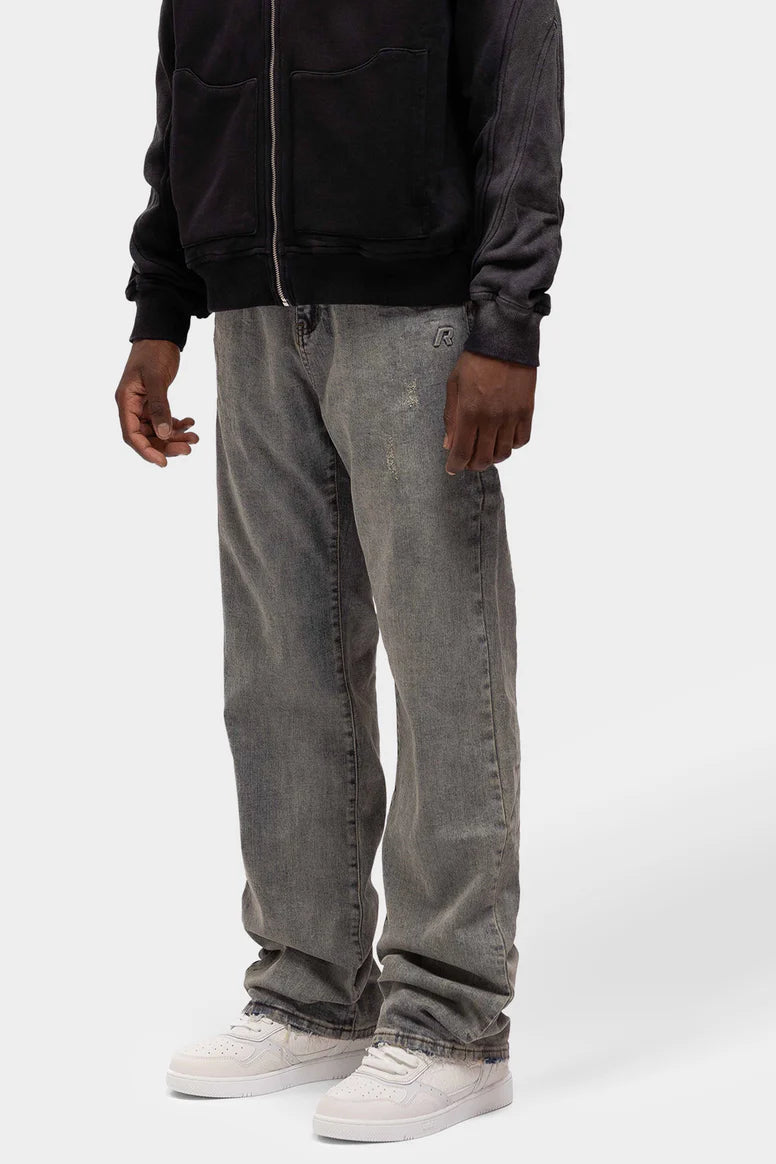 RIVERO - RELAXED VINTAGE WASHED EMBOSSED DENIM JEANS