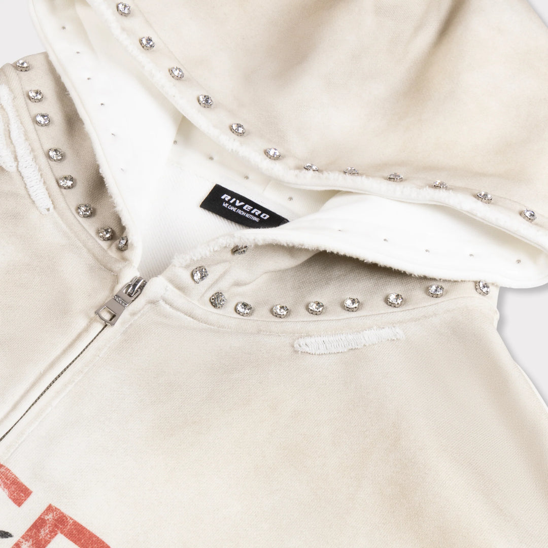 RIVERO - FADED GEMSTONE ZIP HOODIE
