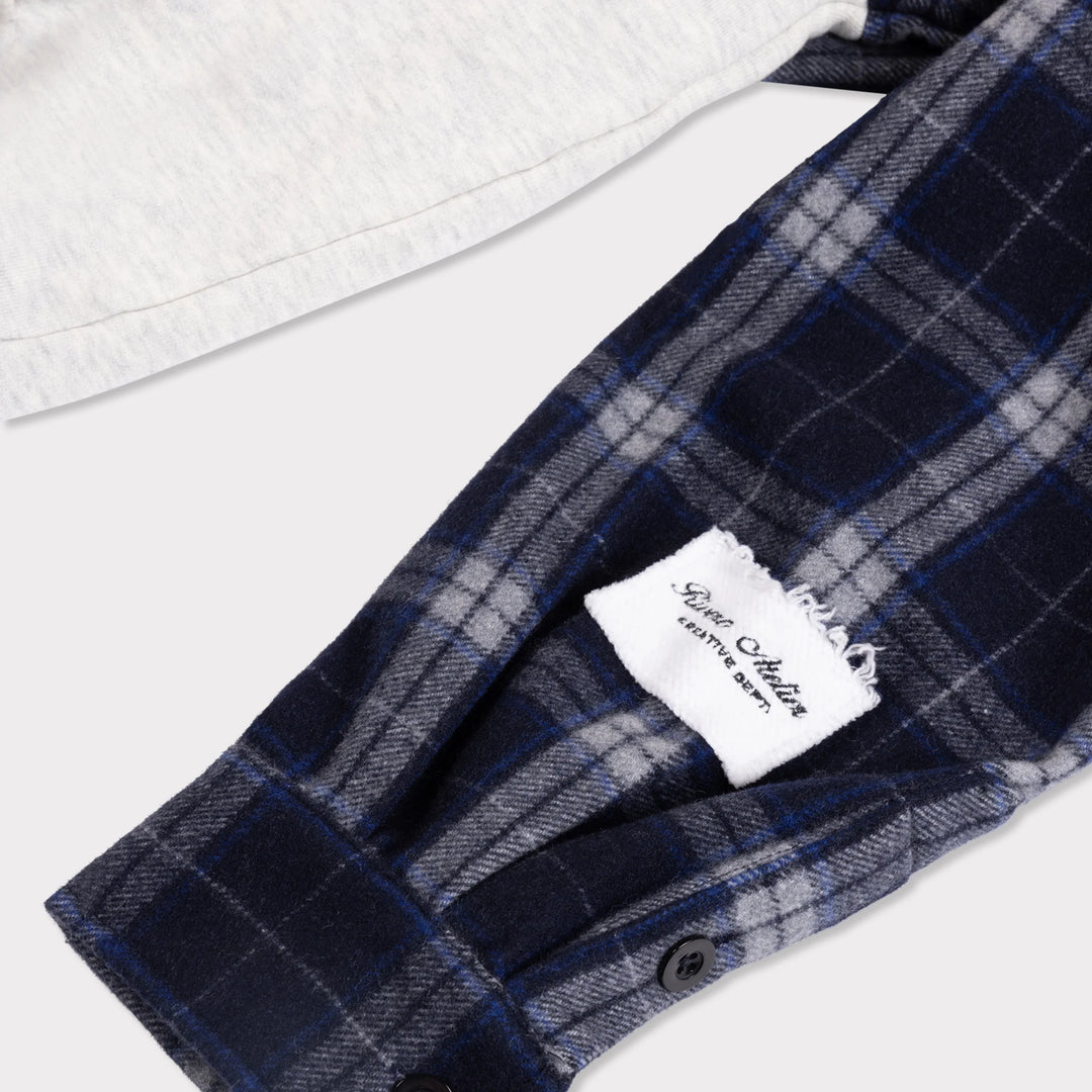 RIVERO - CONTRAST PLAID ZIP HOODIE