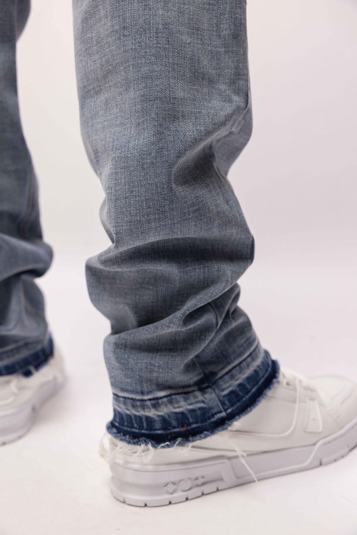 RIVERO - REGULAR EMBOSSED WASHED DENIM JEANS