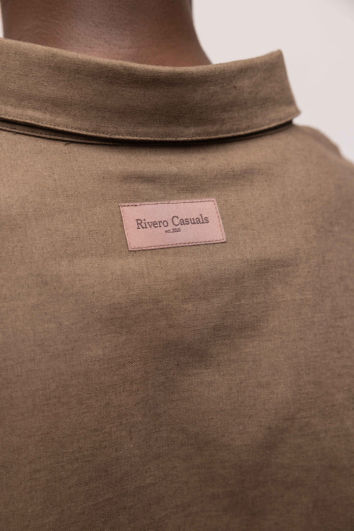 RIVERO - LINEN SHIRT BROWN