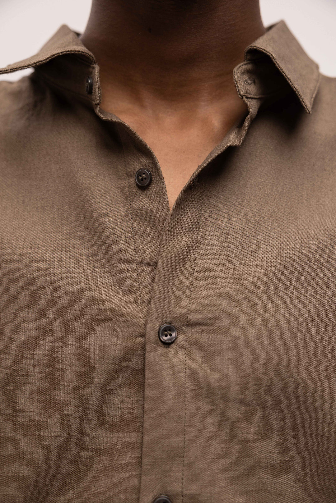RIVERO - LINEN SHIRT BROWN
