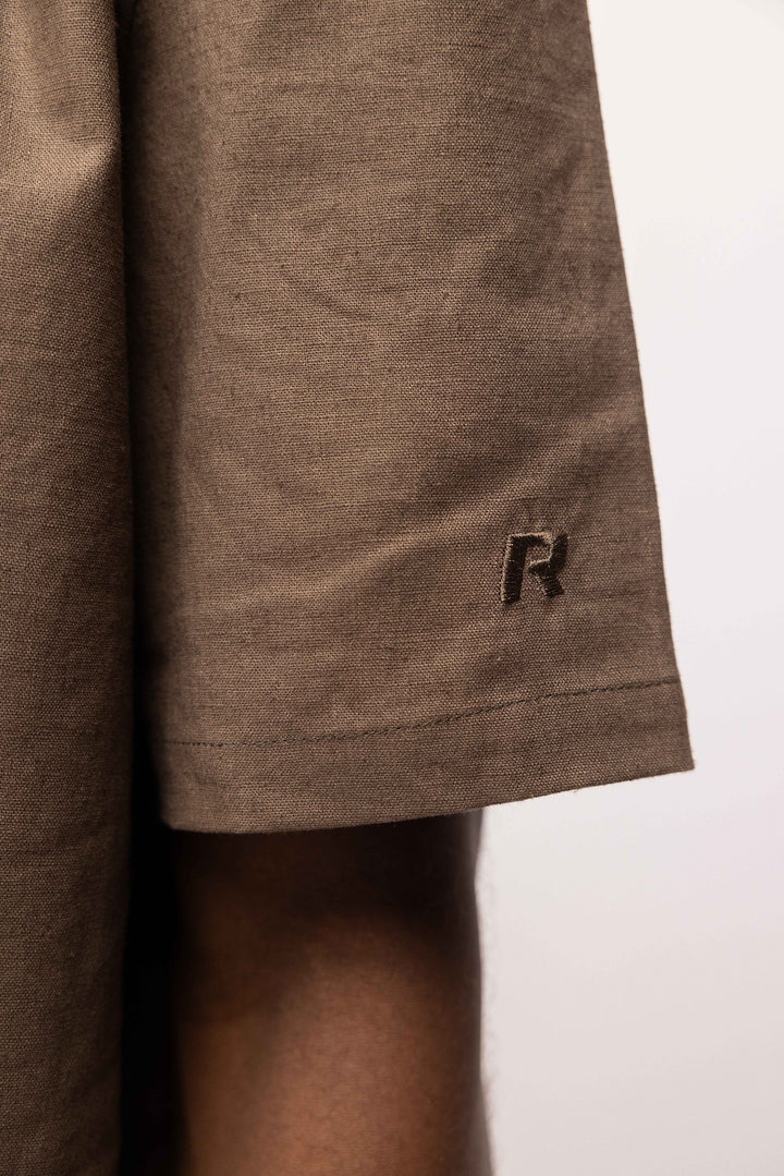 RIVERO - LINEN SHIRT SHORT SLEEVE BROWN