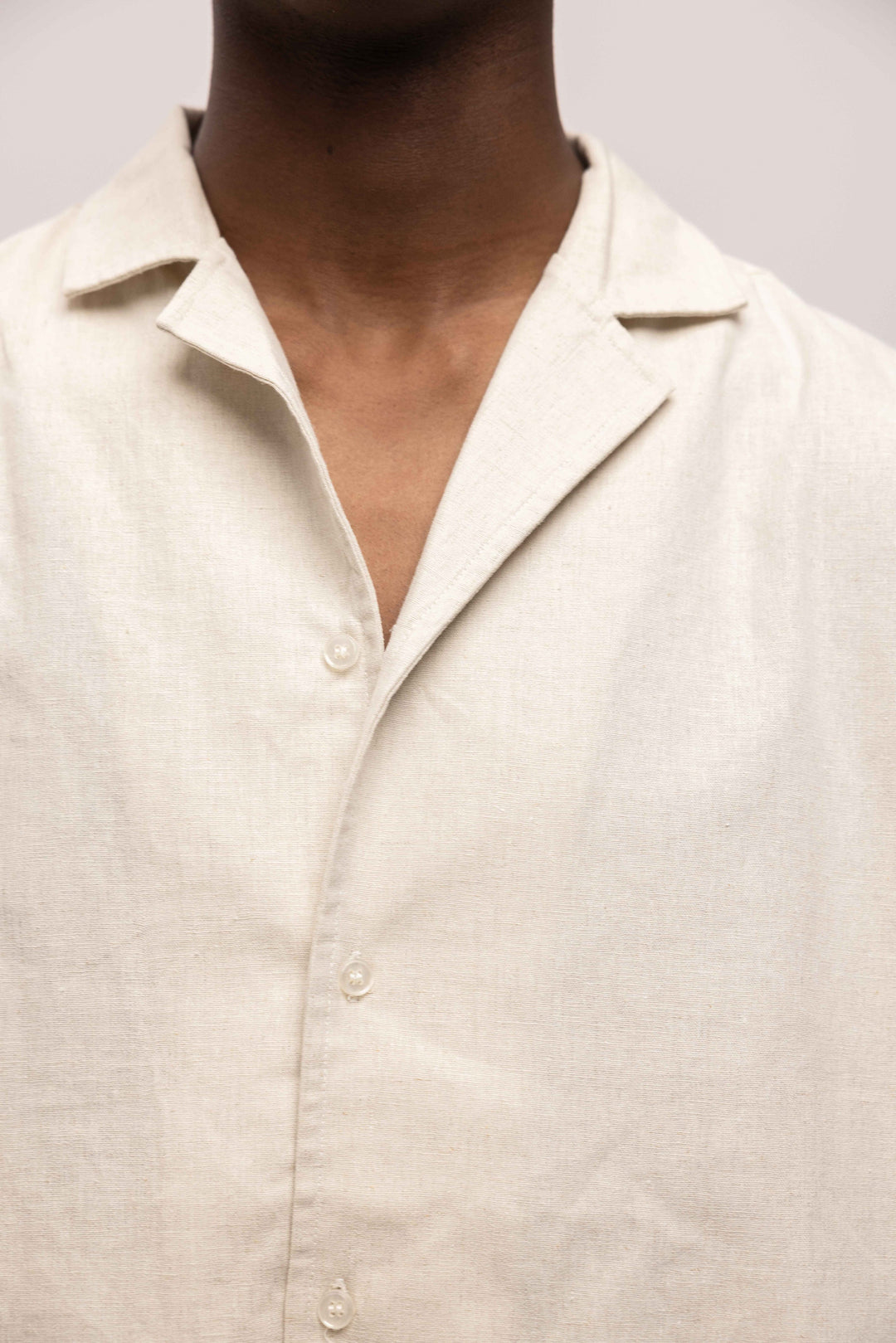 RIVERO - LINEN SHIRT SHORT SLEEVE SAND
