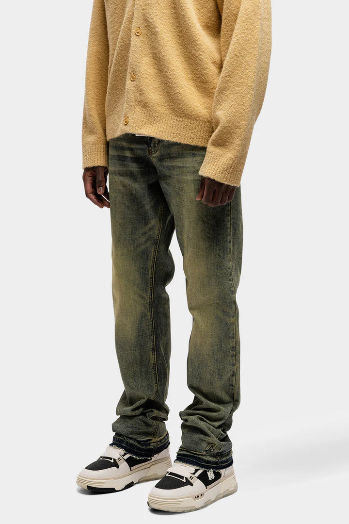 RIVERO - REGULAR VERIDIAN EMBOSSED DENIM JEANS