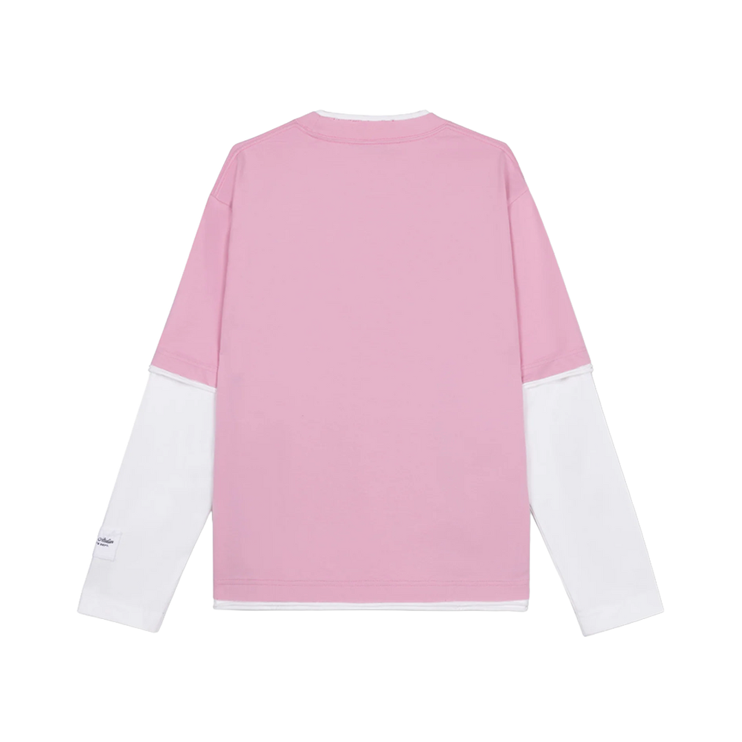 RIVERO - CREATIVE DEPT DOUBLE LAYERED TEE - WHITE/PINK