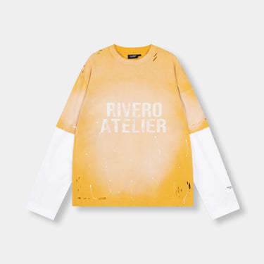 RIVERO - FADE ARTIFACT SUN BLEACH DOUBLE LAYERED TEE