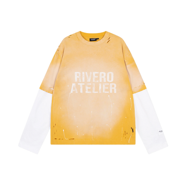 RIVERO - FADE ARTIFACT SUN BLEACH DOUBLE LAYERED TEE