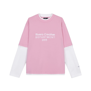 RIVERO - CREATIVE DEPT DOUBLE LAYERED TEE - WHITE/PINK