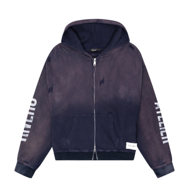 RIVERO - INTL. WASHED WAFFLE ZIP HOODIE NAVY