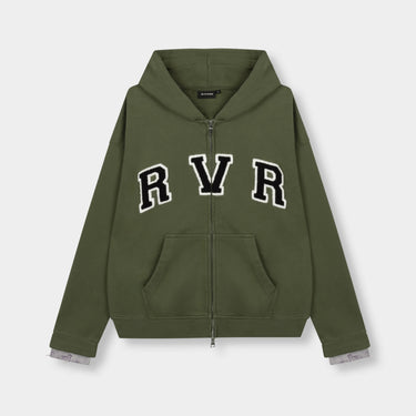 RIVERO - ACADEMY DENIM CUTT OFF HOODIE - GREEN
