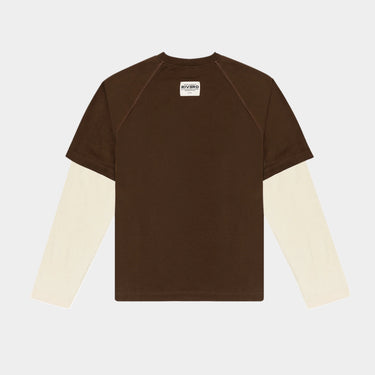 RIVERO - DAYDREAM DOUBLE LAYERED TEE - BROWN/SAND