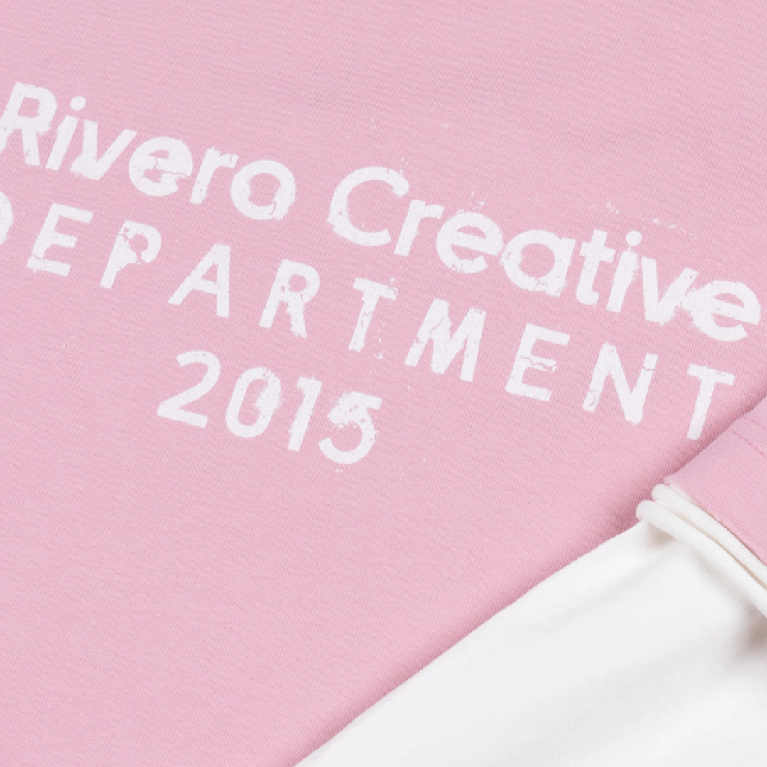 RIVERO - CREATIVE DEPT DOUBLE LAYERED TEE - WHITE/PINK
