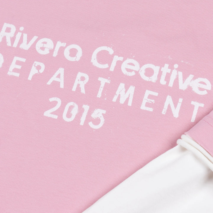 RIVERO - CREATIVE DEPT DOUBLE LAYERED TEE - WHITE/PINK