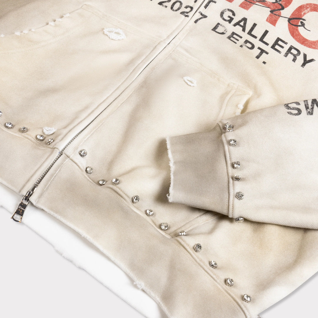 RIVERO - FADED GEMSTONE ZIP HOODIE