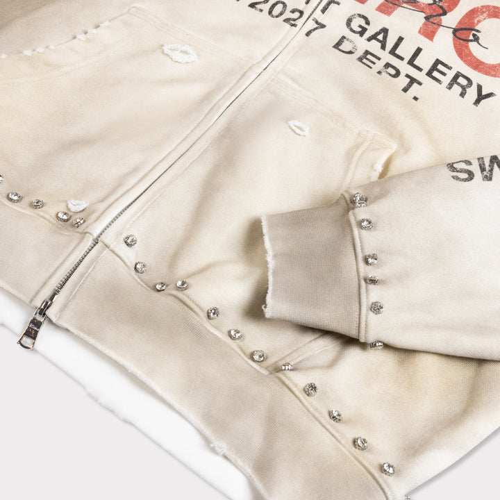 RIVERO - FADED GEMSTONE ZIP HOODIE