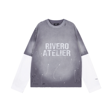 RIVERO - FADE ARTIFACT ASH DOUBLE LAYERED TEE