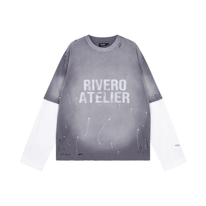 RIVERO - FADE ARTIFACT ASH DOUBLE LAYERED TEE