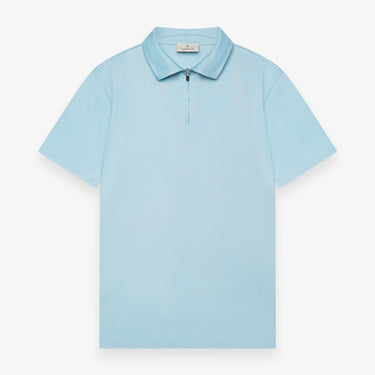 VALENZA - SUPIMA POLO ZIP COLLAR S/S - BLUE DIAMOND