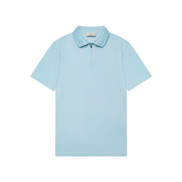 VALENZA - SUPIMA POLO ZIP COLLAR S/S - BLUE DIAMOND