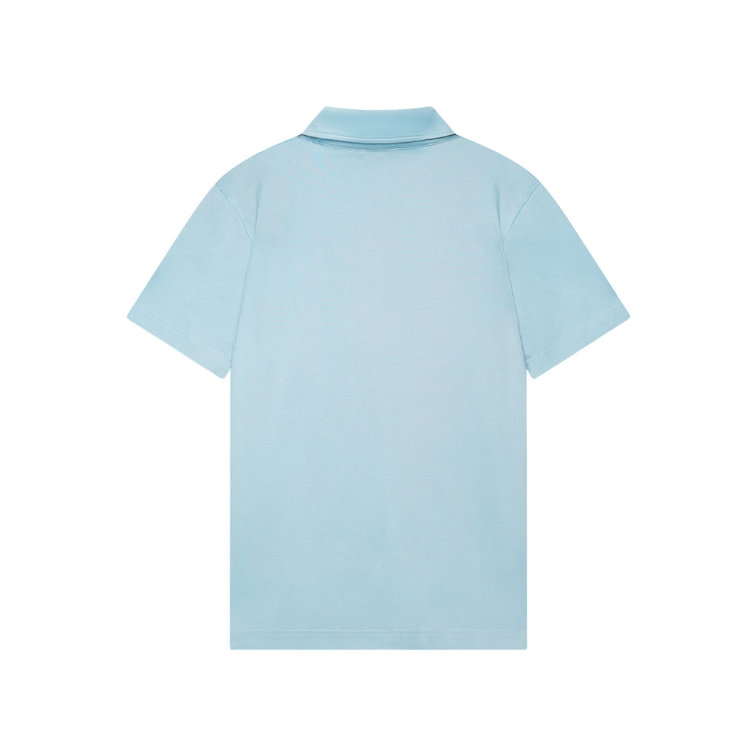 VALENZA - SUPIMA POLO ZIP COLLAR S/S - BLUE DIAMOND
