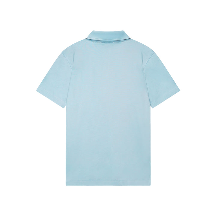 VALENZA - SUPIMA POLO ZIP COLLAR S/S - BLUE DIAMOND