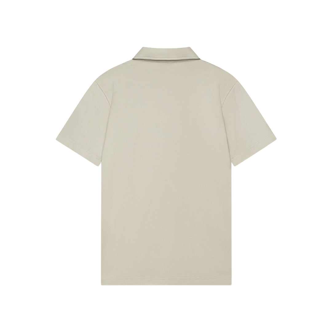 VALENZA - SUPIMA POLO ZIP COLLAR S/S - STONE