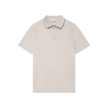 VALENZA - SUPIMA POLO ZIP COLLAR S/S - PEARL GREY