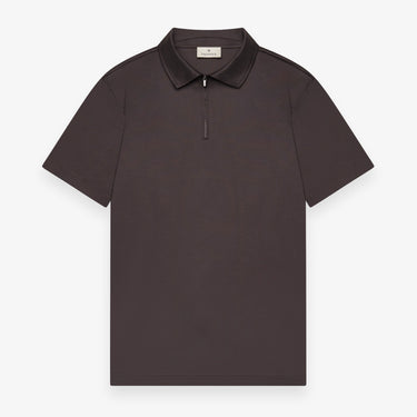 VALENZA - SUPIMA POLO ZIP COLLAR S/S - ASPHALT