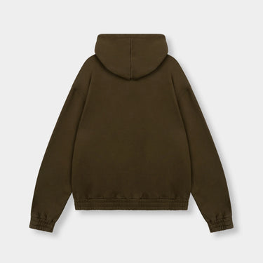 RIVERO - FRAYED ECHO HOODIE - BROWN