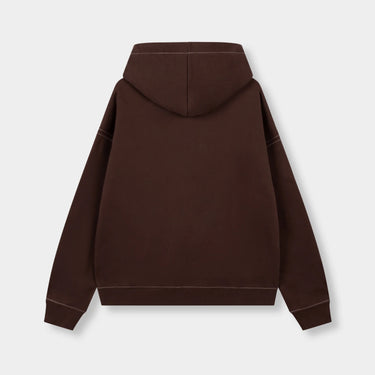 RIVERO - SEAMS ZIP HOODIE - BROWN