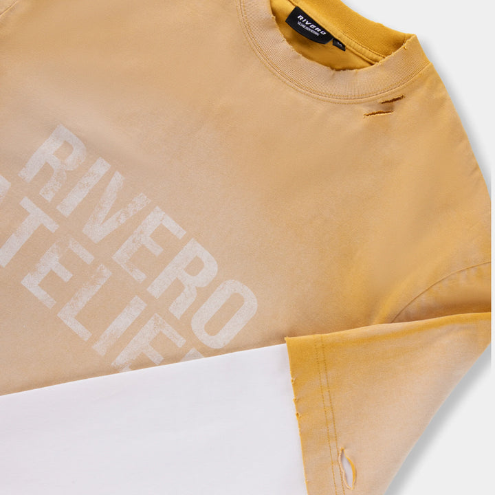 RIVERO - FADE ARTIFACT SUN BLEACH DOUBLE LAYERED TEE