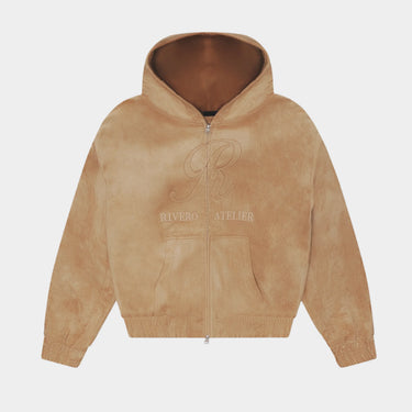 RIVERO - ATELIER SUEDE ZIP HOODIE