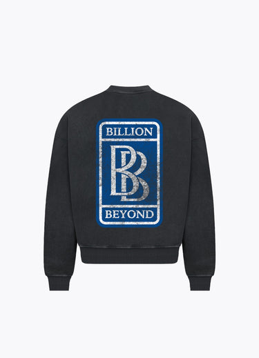 BILLION AND BEYOND - EMBLEM SWEATER - WASHED BLACK