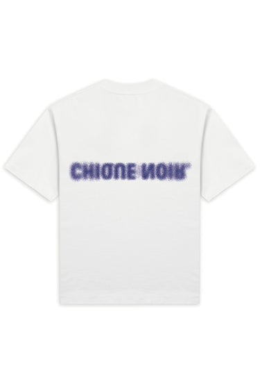 CHIQUE NOIR - BLURRY LOGO TEE - WHITE BLUE