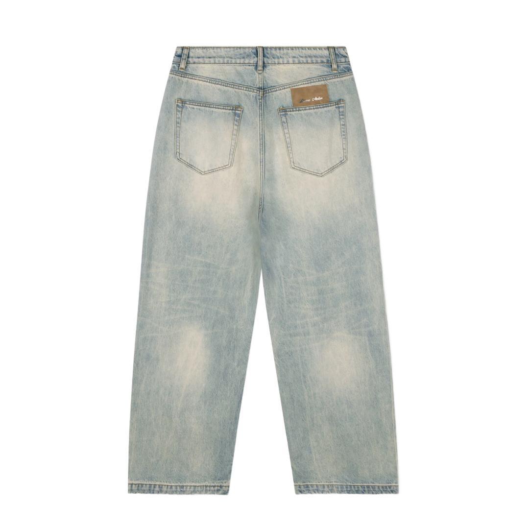 RIVERO - BAGGY MIST BLUE DENIM JEANS
