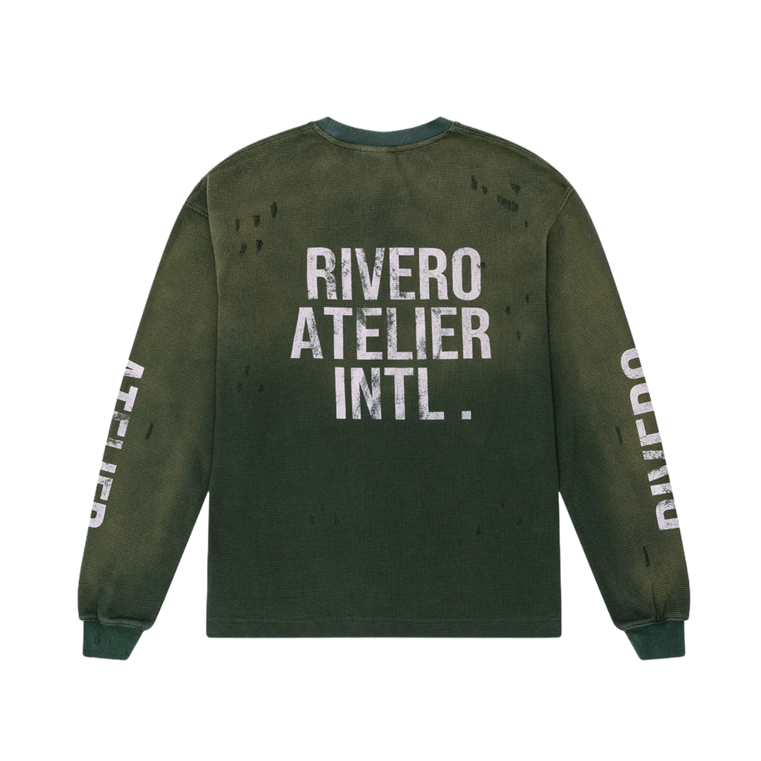 RIVERO - INTL. WASHED WAFFLE LONGSLEEVE GREEN