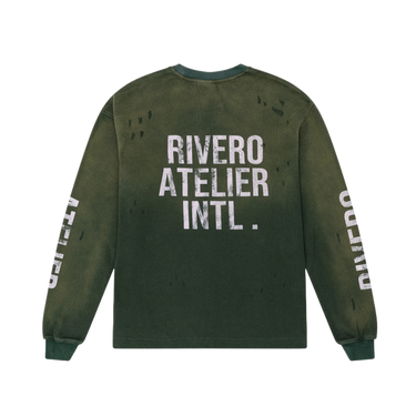RIVERO - INTL. WASHED WAFFLE LONGSLEEVE GREEN