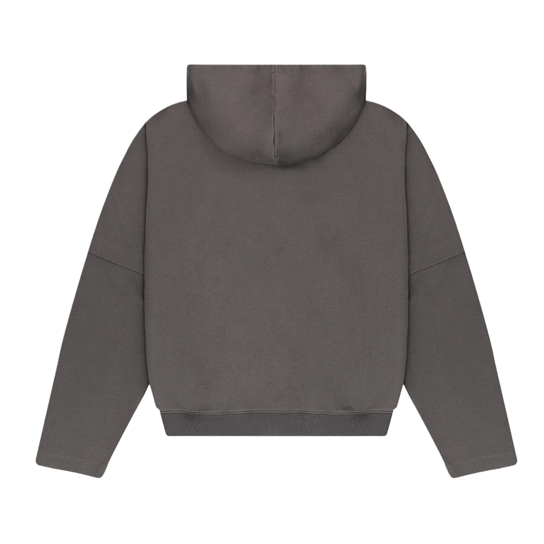 RIVERO - ATELIER DOUBLE LAYERED ZIP HOODIE GREY