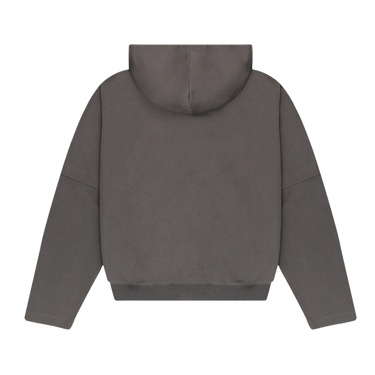 RIVERO - ATELIER DOUBLE LAYERED ZIP HOODIE GREY
