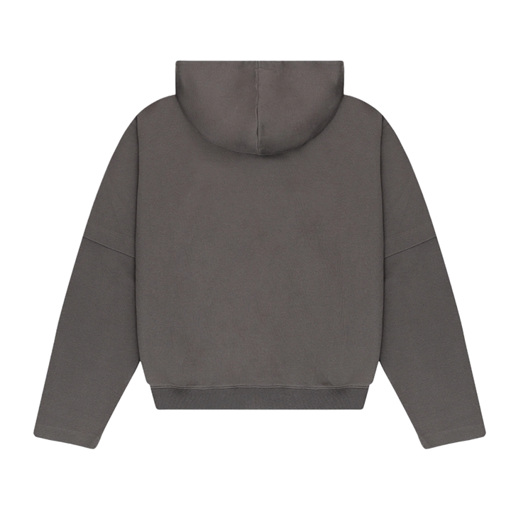 RIVERO - ATELIER DOUBLE LAYERED ZIP HOODIE GREY