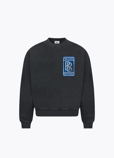 BILLION AND BEYOND - EMBLEM SWEATER - WASHED BLACK